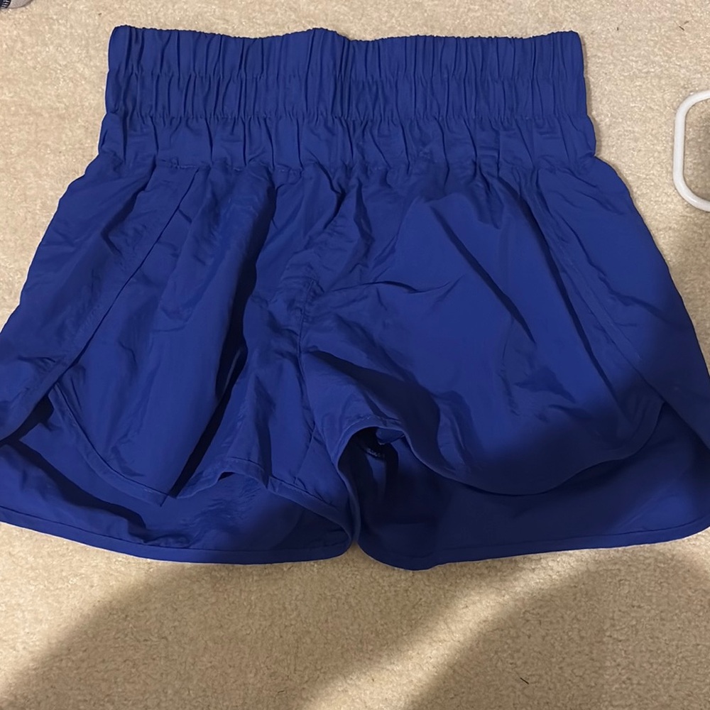 Free People Blue Athletic Shorts with Elastic Waistband